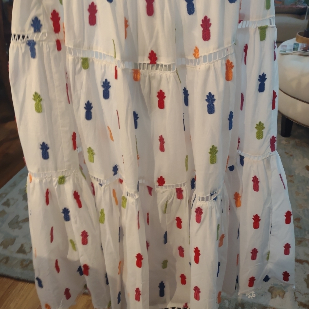 NWT Anthropologie Farm Rio Multicolor Pineapple Midi Dress - Medium - Picture 8 of 12